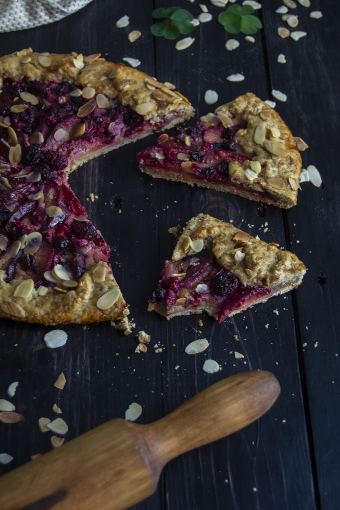frangipane galette with plums and berries