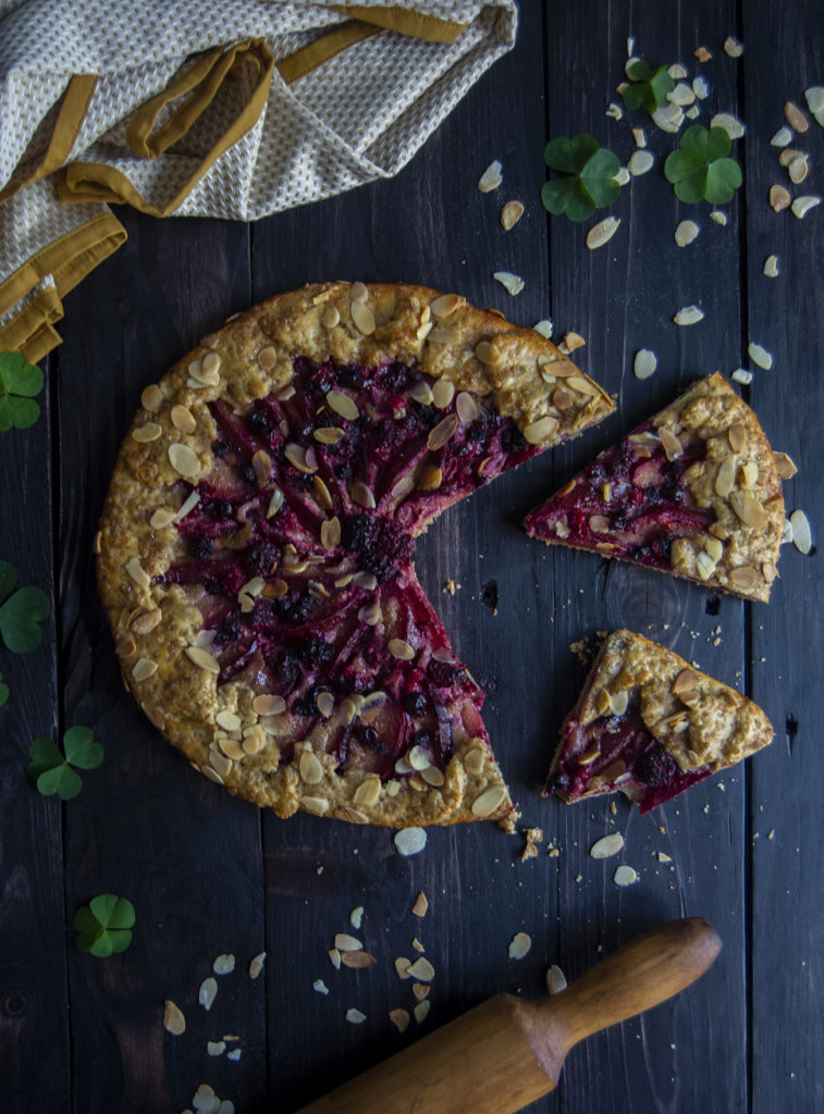 frangipane galette with plums and berries