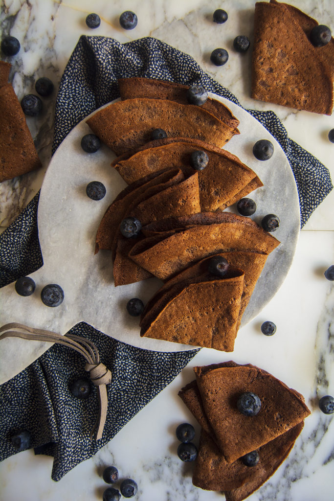 crepes veganos y sin gluten de cacao puro