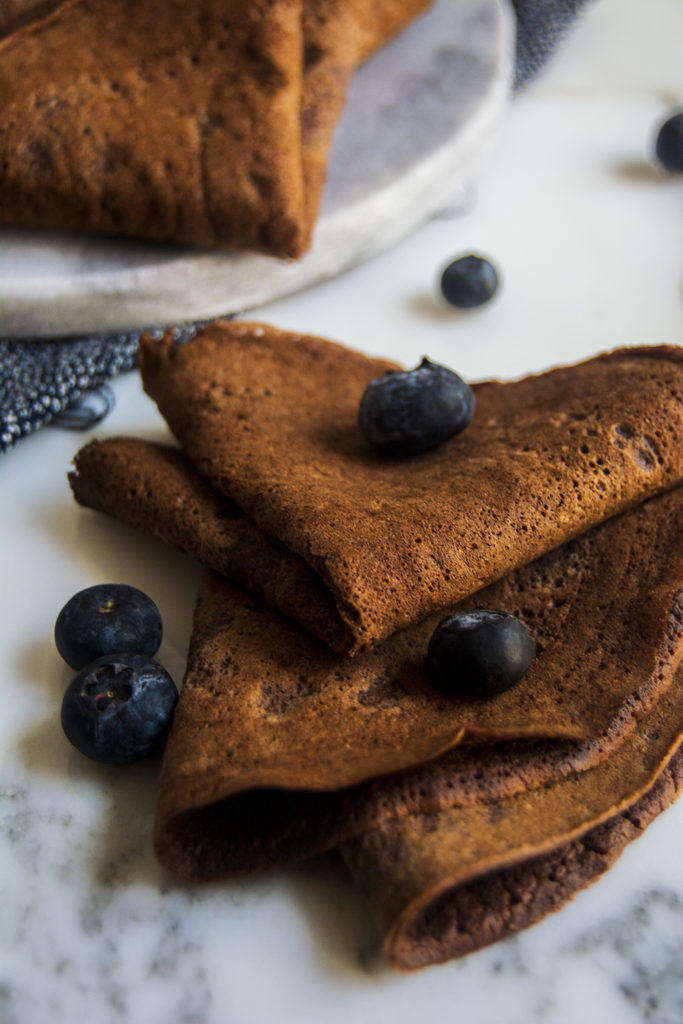 crepes veganos y sin gluten de cacao puro